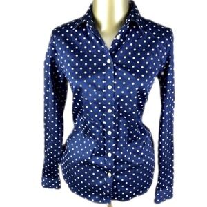 Banana Republic Women’s Long Sleeve Blouse Polka Dot Size S Cotton